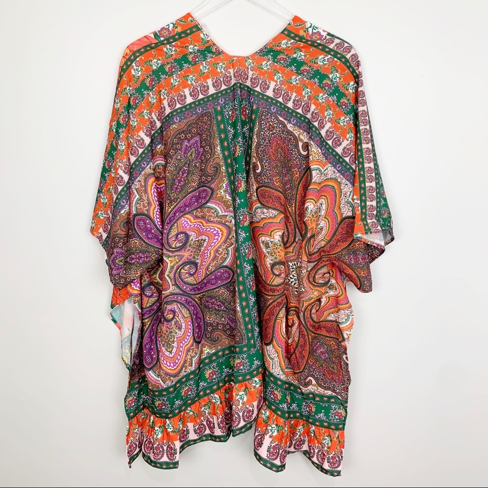 Garden Party Kimono Umgee Floral Print Orange - Picture 7 of 8